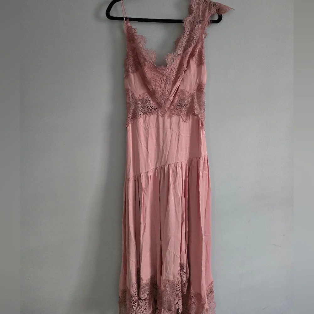 Anthropologie BHLDN Evelyn Lace V-neck High-low Midi Dress Medium - Picture 7 of 16